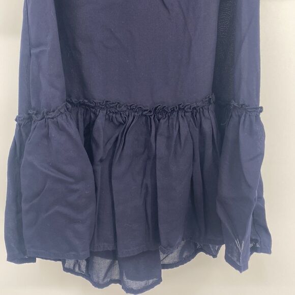 Free People Navy Racerback Tank Top Beaded and Ruffled Small - Picture 6 of 8